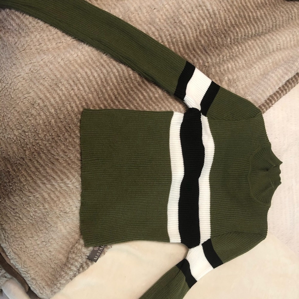 Green striped sweater